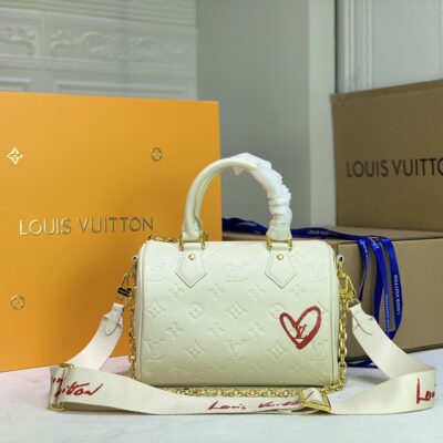 Replica Louis Vuitton Limited Edition Speedy Bandouliere 22 White/Pink